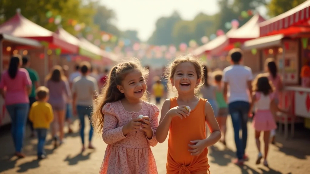 Vibrant crowd at an outdoor family festival enjoying activities at Branson festivals suitable for families
